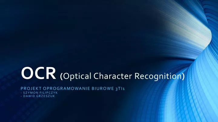 ocr optical character recognition