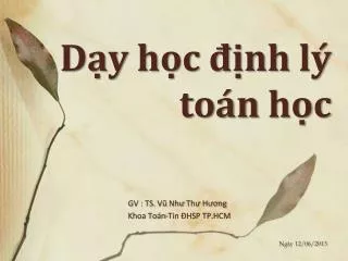 d y h c nh l to n h c