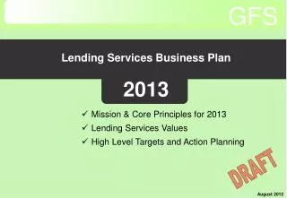 Lending Services Business Plan 2013