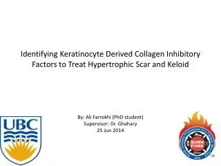 Identifying Keratinocyte Derived Collagen Inhibitory Factors to Treat Hypertrophic Scar and Keloid