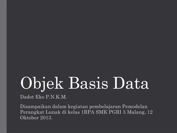 objek basis data