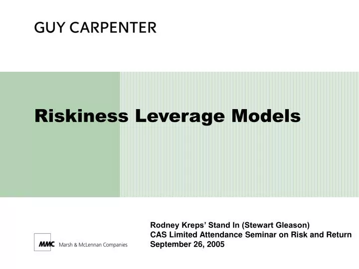 riskiness leverage models