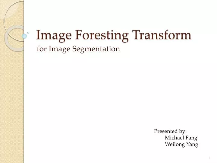 image foresting transform