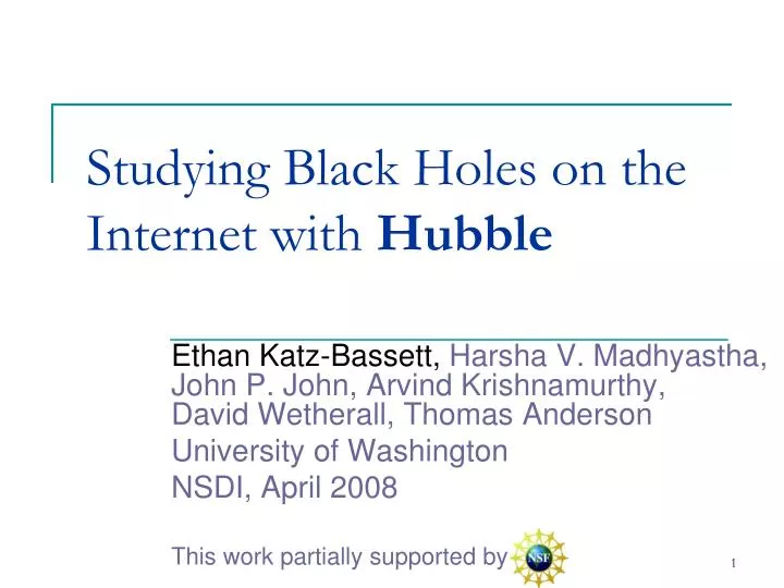 studying black holes on the internet with hubble