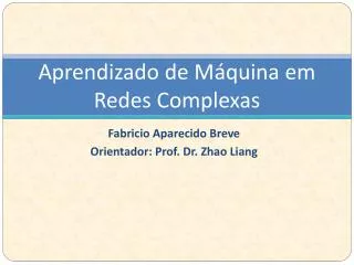 aprendizado de m quina em redes complexas