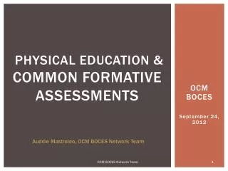 Physical Education &amp; Common Formative Assessments