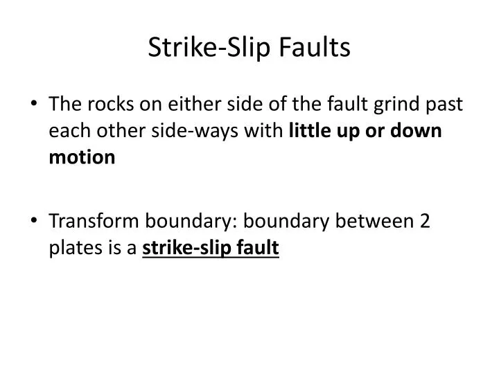 strike slip faults