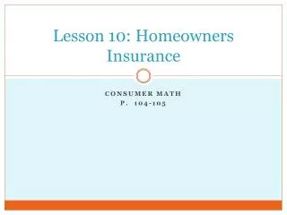 lesson 10 homeowners insurance