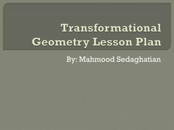 transformational geometry lesson plan