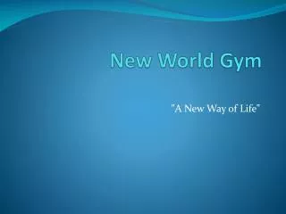 new world gym