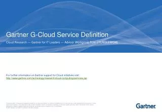 Gartner G-Cloud Service Definition