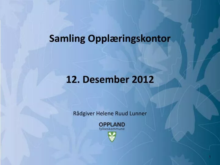 samling oppl ringskontor 12 desember 2012