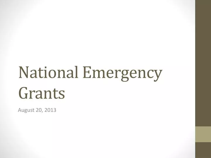 national emergency grants