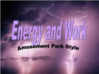 Energy and Work