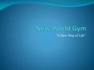 new world gym