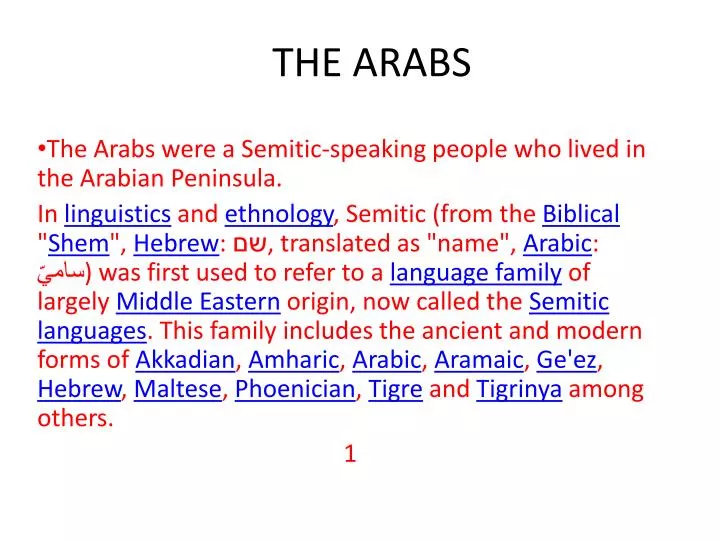 the arabs