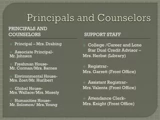 Principals and Counselors