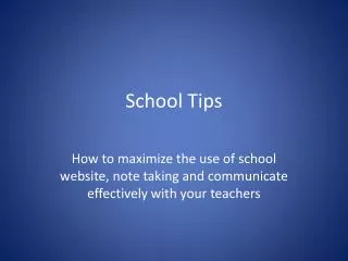 School Tips