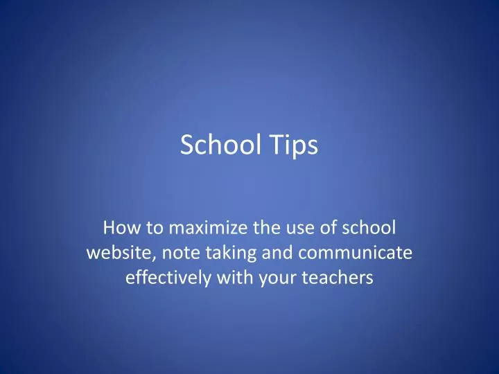 school tips