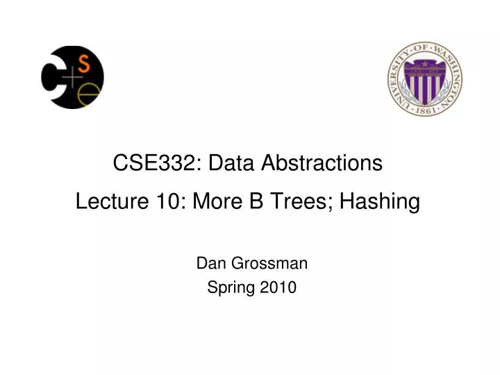 cse332 data abstractions lecture 10 more b trees hashing