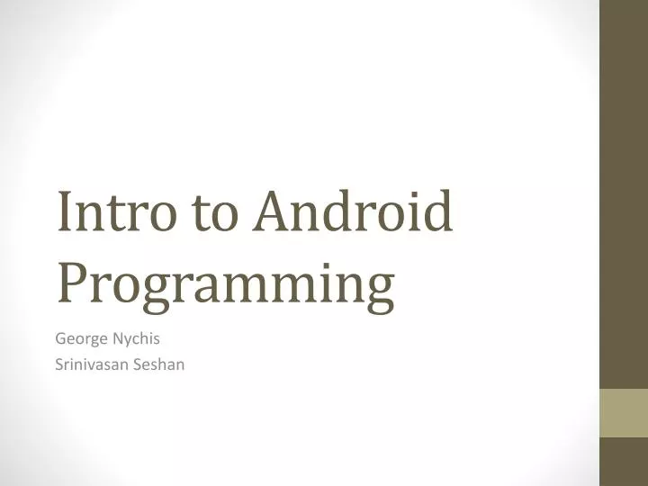 intro to android programming