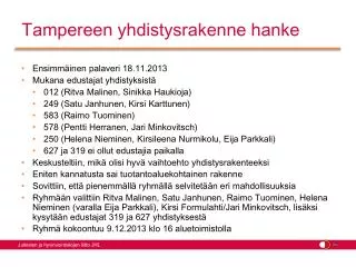 tampereen yhdistysrakenne hanke