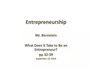 Entrepreneurship