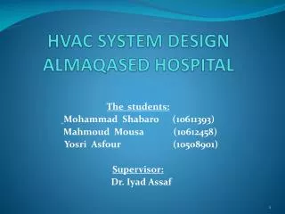 HVAC SYSTEM DESIGN ALMAQASED HOSPITAL