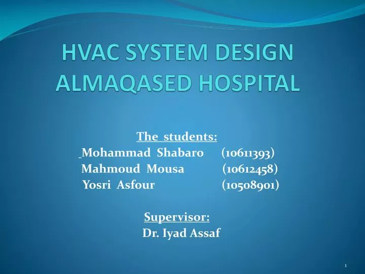 hvac system design almaqased hospital