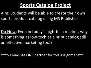 Sports Catalog Project