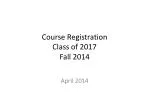 Course Registration Class of 2017 Fall 2014 - slide 1