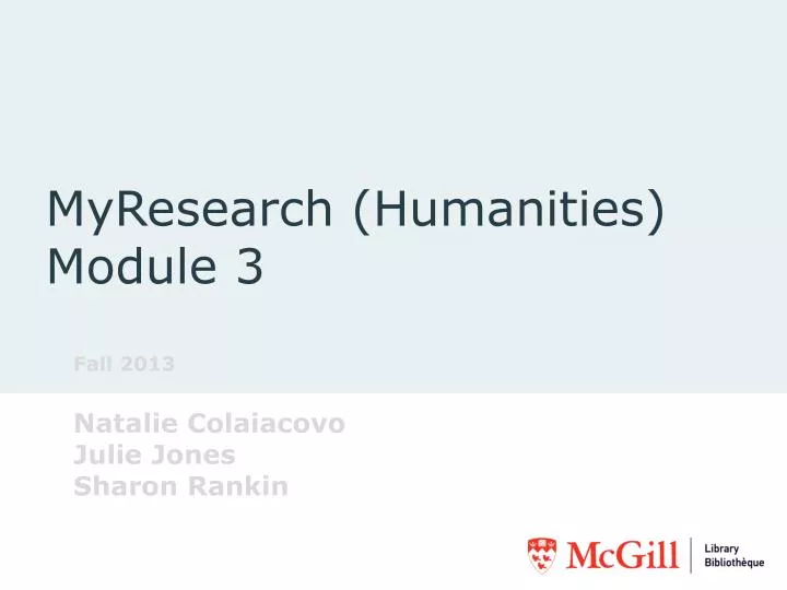 myresearch humanities module 3