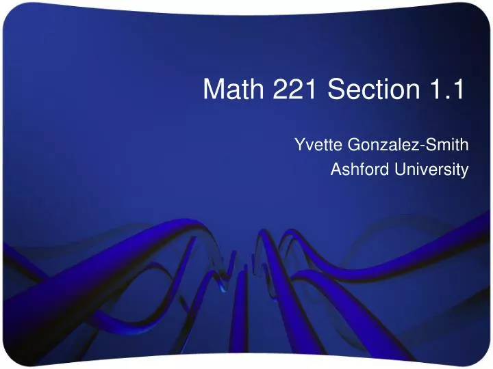 math 221 section 1 1