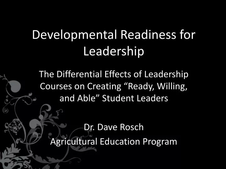 developmental readiness for leadership