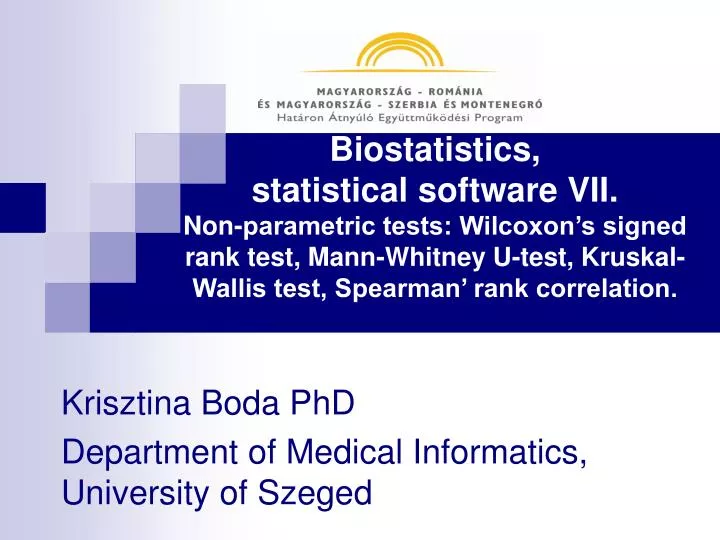 krisztina boda phd department of medical informatics university of szeged
