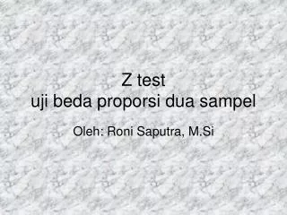 z test uji beda proporsi dua sampel