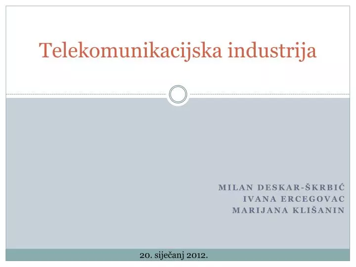 telekomunikacijska industrija