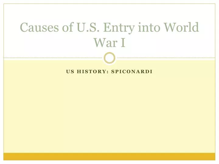causes of u s entry into world war i