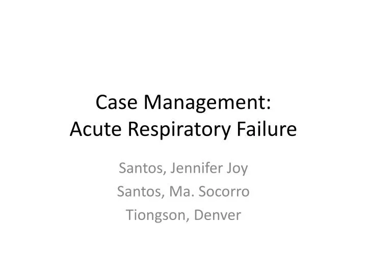 case management acute respiratory failure
