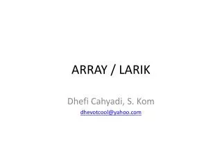 array larik
