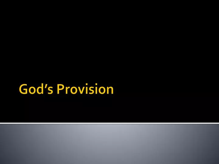 god s provision