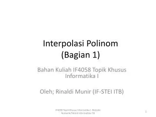 interpolasi polinom bagian 1