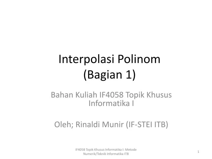 interpolasi polinom bagian 1