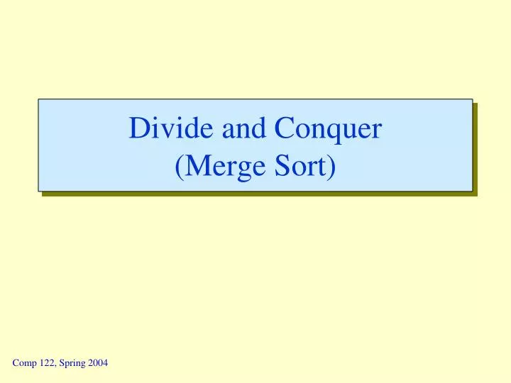divide and conquer merge sort