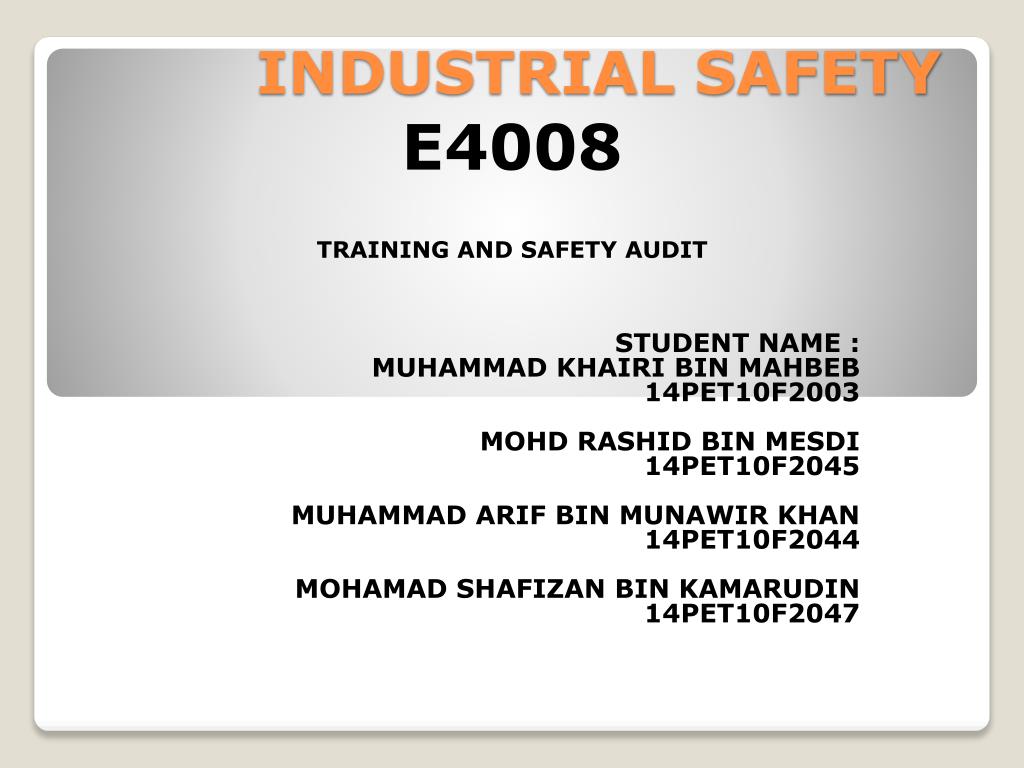 PPT - INDUSTRIAL SAFETY PowerPoint Presentation, free download - ID:6505803