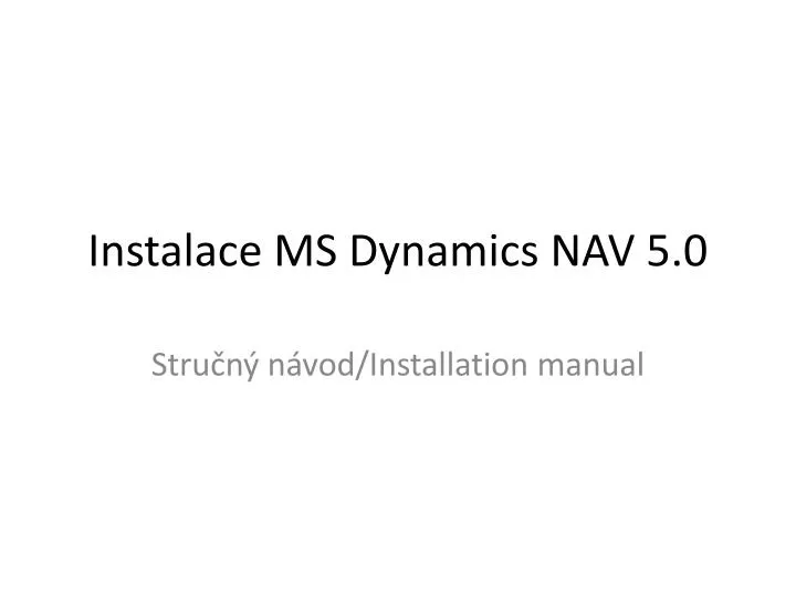 instalace ms dynamics nav 5 0