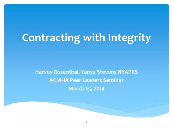 contracting with integrity