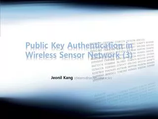 Public Key Authentication in Wireless Sensor Network (3)