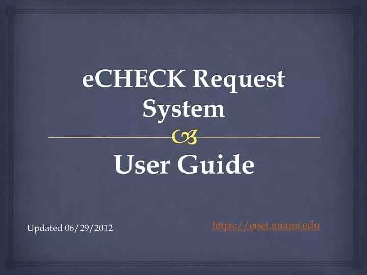 echeck request system