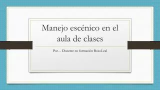 manejo esc nico en el aula de clases